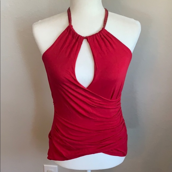 Arden B Tops - Arden B keyhole Red Top